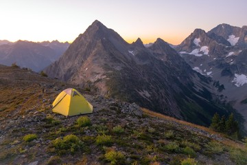 Camping in high country in the North Cascades - Washington state