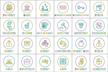 Online Commerce and Web Shopping Linears Icons