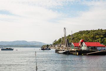 View on the Harbor of  Oban in Scotland