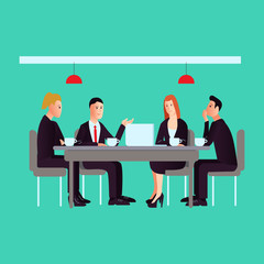 Vector illustration meeting background in flat style