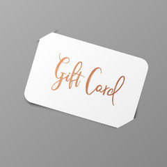 Gift Card with Golden Title. Vector Mockup with placeholder