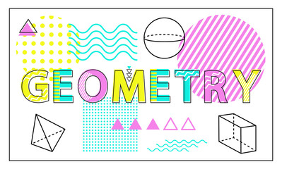 Geometry Science Banner Isolated on White Backdrop