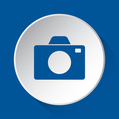 camera - simple blue icon on white button