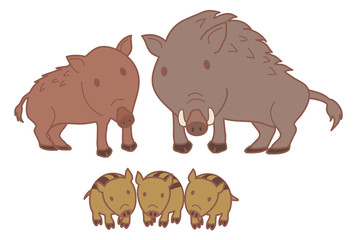 イノシシ　干支　年賀状