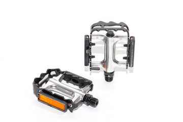 Naklejka premium close up of bicycle pedal on white background