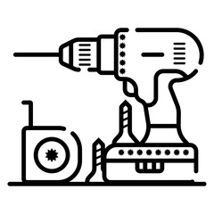 Drill vector icon. Illustration