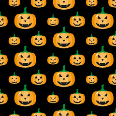 Pumpkin. Halloween pattern. Vector illustration. Seamless pattern. Flat.