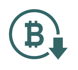 Cost reduction- decrease icon. Vector symbol image isolated on background