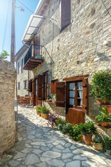 Fototapeta na wymiar Authentic cypriot house. Lefkara village. Cyprus. Vertical picture.