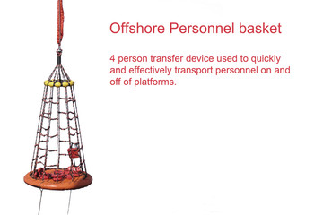 Personal basket isolation on white background .Personal basket use in offshore oil and gas lifting by crane operator for transfer passenger between boat and platform. © chanjaok1
