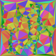 abstract vitrage with triangular multi colors grid