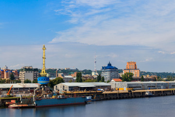 River cargo port in Kiev, Ukraine