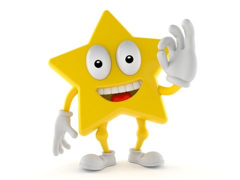 Star character with ok gesture