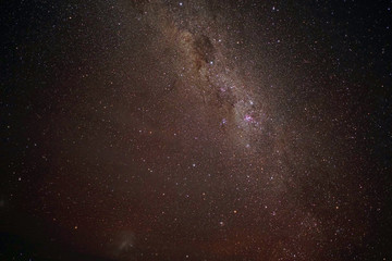 View of stars in the Milky Way on a dark sky above New Zealand