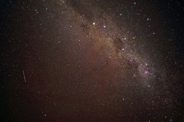 View of stars in the Milky Way on a dark sky above New Zealand