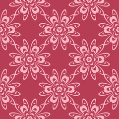 Fototapeta premium Cherry pink floral seamless pattern