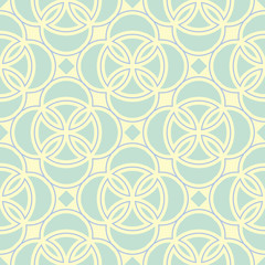 Geometric beige seamless pattern with green and blue design