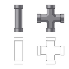 Isolated object of pipe and tube icon. Set of pipe and pipeline stock symbol for web.