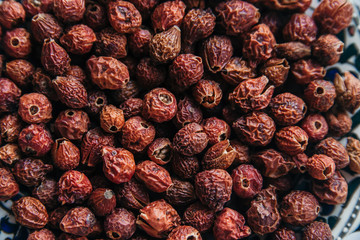 dry berries dogrose red