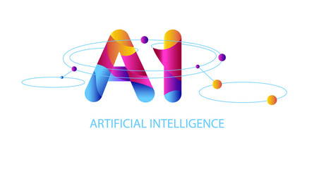 Fototapeta premium AI Artificial intelligence concept vector. Colorful modern design.