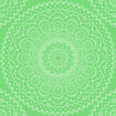 Seamless pattern with mandala ornament. Hand drawn illustration