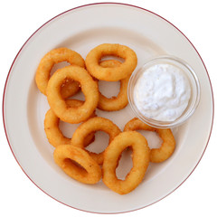 fried squid rings on plate