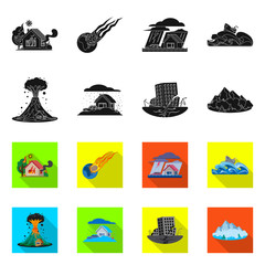 Vector illustration of natural and disaster icon. Collection of natural and risk vector icon for stock.