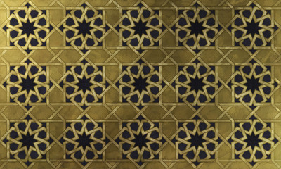 Islamic decorative pattern with golden artistic texture.