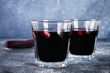 Chicha morada - drink in the Andean areas of Peru. Chicha morada is made from purple corn.
