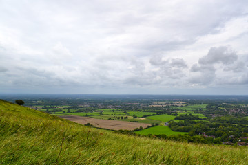 View of Sussex UK from the top of the South Downs