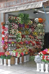 Cercles muraux Fleuriste Fleuriste de fleurs en plastique