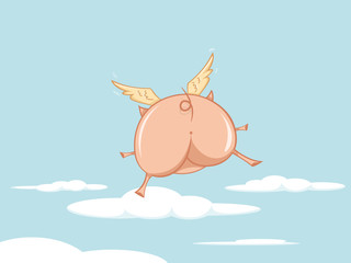 When Pigs Fly - Flying Pig Backside