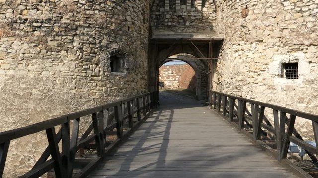 Zindan Gate in the walls of the Upper city of the Belgrade Fortress Kalemegdan. Southeastern gate, between two towers connected with the Despot's Gate and Leopold's Gate. Belgrade 21 October 2017