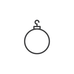 Christmas Ball outline icon. linear style sign for mobile concept and web design. bauble simple line vector icon. Symbol, logo illustration. Pixel perfect vector graphics