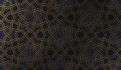 Islamic decorative pattern with golden artistic texture.