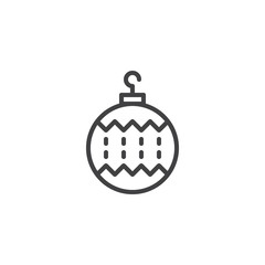 Fototapeta na wymiar Christmas tree decorations ball outline icon. linear style sign for mobile concept and web design. simple line vector icon. Symbol, logo illustration. Pixel perfect vector graphics