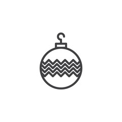 Christmas toy ball outline icon. linear style sign for mobile concept and web design. Bauble simple line vector icon. Symbol, logo illustration. Pixel perfect vector graphics