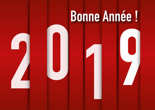 Carte de vœux 2019 graphique et design sur fond pour souhaiter la bonne année.