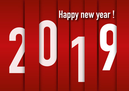 Carte de vœux 2019 graphique et design sur fond pour souhaiter la bonne année.