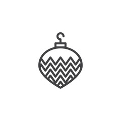 xmas bauble outline icon. linear style sign for mobile concept and web design. christmas decoration ball simple line vector icon. Symbol, logo illustration. Pixel perfect vector graphics
