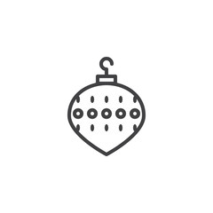Christmas decoration ball outline icon. linear style sign for mobile concept and web design. xmas bauble simple line vector icon. Symbol, logo illustration. Pixel perfect vector graphics