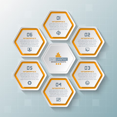 Abstract 3D Paper Infographics. Business template .Vector illustration