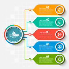 Abstract 3D Paper Infographics. Business template .Vector illustration