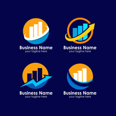 set of business finance logo design template