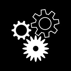 gears sign simple icon flat design. vector illustration.