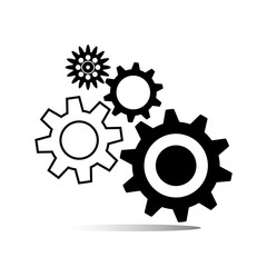 gears sign simple icon flat design. vector illustration.