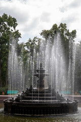 Naklejka premium Fountain full of water in Stefan cel Mare's park