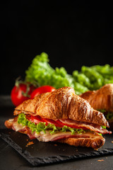 Classic BLT croissant sandwiches