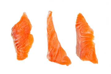 Salmon piece isolated on white background - clipping paths