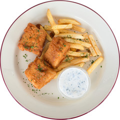 fish and chips with sauce